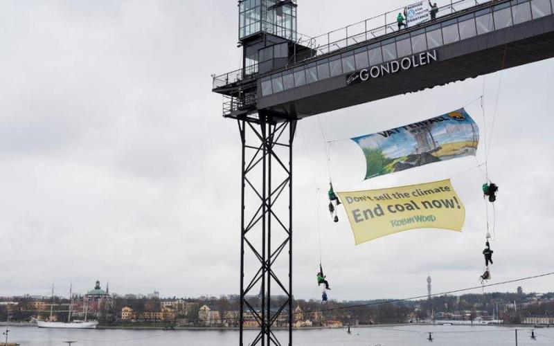 Protest in Stockholm zur Vattenfall-Jahreshauptversammlung 2016